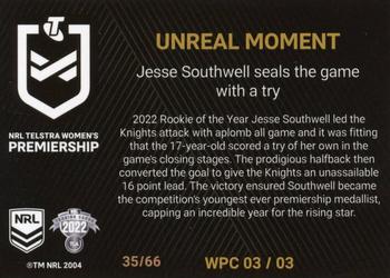 2022 NRL Player In Focus #WPC03 Jesse Southwell Back